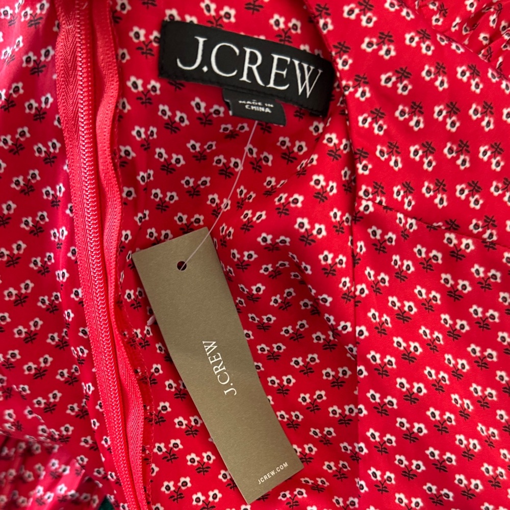 NWT J.Crew 4 CK803 Pleated tie waist luster georgette Dress. 

827 - Picture 4 of 11